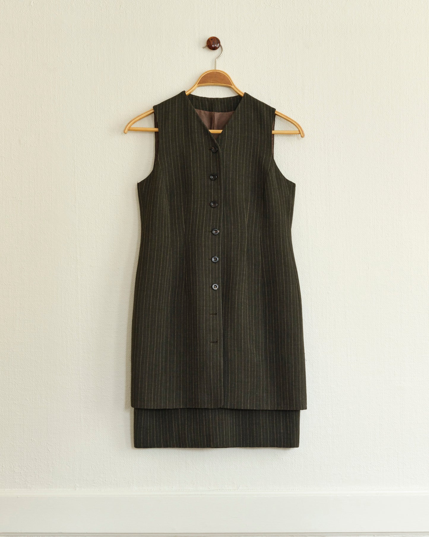 Striped Wool Vest & Skirt