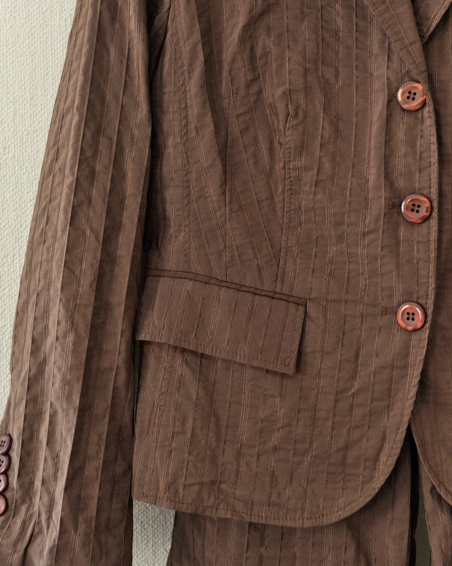 Crinkled Striped Suit