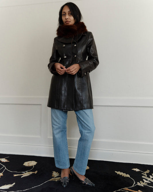 Prada Brown Leather Coat