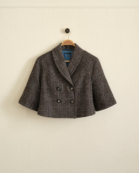 Cropped Checked Blazer